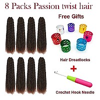 8 Packs Passion Twist Hair 14 Inch Passion Twist Crochet Hair For Black Women Water Wave Crochet Braiding Hair Extensions 14 In