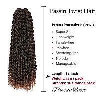 8 Packs Passion Twist Hair 14 Inch Passion Twist Crochet Hair For Black Women Water Wave Crochet Braiding Hair Extensions 14 In