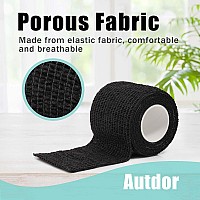 Autdor Tattoo Grip Cover Wrap 24Pcs 2 X 5 Yards Disposable Cohesive Tattoo Grip Tape Wrap Black Elastic Bandage Rolls Selfad