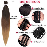 Alrence Pre Stretched Braiding Hair Long Braid 30 Inch 8 Packs Professional Braiding Hair Extensions Synthetic Crochet Twist Bra