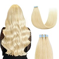 Sunya Tape In Hair Extensions Human Hair 20 Inches Silky Straight Remy Human Hair Seamless Skin Weft Hair Extensions Tape In 20