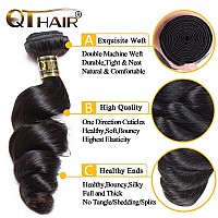 Qthair 14A Grade Brazilian Loose Wave Virgin Human Hair 1 Bundle 100 Unprocessed Brazilian Human Hair Weave Extensions 24Inch