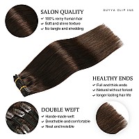 Suyya Clip In Hair Extensions Real Human Hairhuman Hair Extensions Clip Ins Straight Human Hair Clip Ins Double Weft Hair Exten