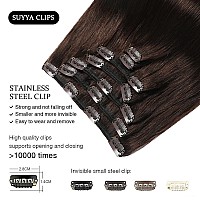 Suyya Clip In Hair Extensions Real Human Hairhuman Hair Extensions Clip Ins Straight Human Hair Clip Ins Double Weft Hair Exten