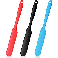 Mudder 3 Pieces Nonstick Wax Spatulas Silicone Spatula Waxing Applicator Hair Removal Sticks Applicator Spatula Reusable Scrape