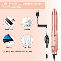 Cositte Electric Nail Drill Usb Electric Nail Drill Machine For Acrylic Nails Portable Electrical Nail File Polishing Tool Man