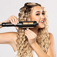 Chi Ceramic Multi-Wave Styler - Hairstyles With Adjustable Barrel For Customizable Waves, Reduces Frizz & Static And Increases Shine, Black