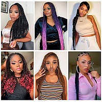 Difunee Prestretched Braiding Hair 24 Inch 6 Packs Natural Black Long Braiding Hair For Twist Or Box Braids Yaki Texture Hot