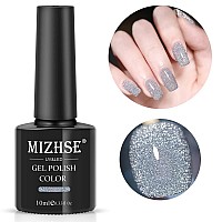 MIZHSE Reflective Glitter Gel Polish Set, Holographic Gel Nail Polish,Disco Sparkly Shiny Gel Nail Art Varnish Manicure Kit, Soak Off LED Lamp, for Beginners DIY at Home