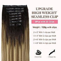 Goo Goo Clip In Hair Extensions Real Human Hair Remy Human Hair Extensions Clip Ins For Women Natural Human Hair 14Inch 130G