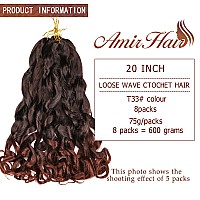 Amir Hair 8 Packs French Curly Braiding Hair 20 Inch Loose Wave Braiding Hair Pre Stretched Synthetic Hair Extensions T33