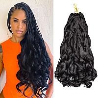 Amir Hair 8 Packs French Curly Braiding Hair 20 Inch Loose Wave Braiding Hair Pre Stretched Synthetic Hair Extensions 1B