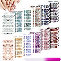 Maitys 336 Pieces 24 Sheets Full Wrap Nail Polish Strips Stickers Selfadhesive Gel Nail Strips Art Decals With Nail File For Wo