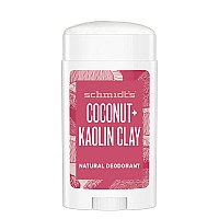 Schmidts Aluminum Free Natural Deodorant For Women And Men Coconut Kaolin Clay For Sensitive Skin With 24 Hour Odor Protecti