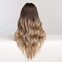 Jooler Brown Wig Ombre Blonde Wigs For Women Ombre Brown Blonde Long Wavy Wigs Natural Hair Wigs Dark Blonde Cosplay Daily Party