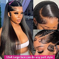 Hermosa 13X4 Straight Human Hair Lace Front Wigs For Black Women 26 Inch 180 Density Hd Lace Front Wig Human Hair Pre Plucked Wi