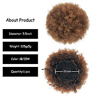 Yinmei Baibian Ombre Brown Kinky Curly Afro Puff Drawstring Ponytail Synthetic Bun Extensions Hairpieces Large Size Updo Hair Fo