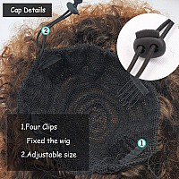 Yinmei Baibian Ombre Brown Kinky Curly Afro Puff Drawstring Ponytail Synthetic Bun Extensions Hairpieces Large Size Updo Hair Fo