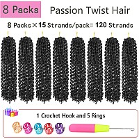 Short Passion Twist Hair 14 Inch 8 Packs Water Wave Crochet Hair For Women Curly Braiding Hair Spring Twist Hair Crochet Braids