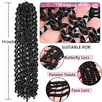 Short Passion Twist Hair 14 Inch 8 Packs Water Wave Crochet Hair For Women Curly Braiding Hair Spring Twist Hair Crochet Braids