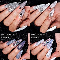 MIZHSE Reflective Glitter Gel Polish Set 10ml, Holographic Glitter Gel Polish Set, Sparkly Shiny Diamond Gel Nail Art, for Starter DIY at Home Soak Off LED Varnish Manicure Kit(Set of 6)