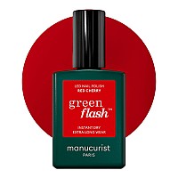 Manucurist Green Flash Led Gel Nail Polish Vegan 12Free Plantbased 56 Gel Polish Made In France 05 Fl Oz Red Cherry