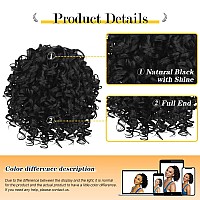 PEACOCO Short Curly Ponytails Drawstring Ponytail Hair Piece for Black Women, 6 Inch Kinky Ponytail Extension for kids black girls (1B)