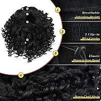 PEACOCO Short Curly Ponytails Drawstring Ponytail Hair Piece for Black Women, 6 Inch Kinky Ponytail Extension for kids black girls (1B)