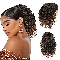 Drawstring Ponytail Afro Kinky Curly Ponytail For Black Women Peacoco 10 Inch Synthetic Hairpieces Clip In Jerry Curls Afro Puf