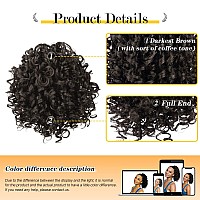 PEACOCO Drawstring Ponytail Afro Kinky Curly Ponytails for Black Women, 6 Inch African American Ponytail Extensions Synthetic Hair with 2 Combs and Elastic Net (2#)