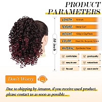 Peacoco Short Afro Curly Ponytail Hair Piece For African American Women Ponytail Extension 10 Inch Drawstring Pony Tail For Blac