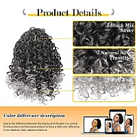 PEACOCO Drawstring Ponytail Extension for Black Women Synthetic Curly Drawstring Ponytail with 2 Clips on Ponytails Hair Extension (T1B/0906)