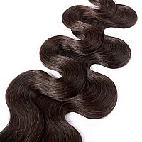 Hairro Tape In Human Hair Extensions 14 Inch Short Body Wave 2 Dark Brown 40G Thin Wavy Seamless Skin Weft Glue In Silky Human