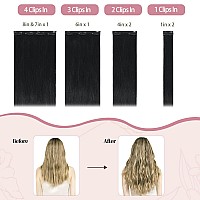 Huayi Medium Brown Hair Extensions Real Human Hair Clip In Hair Extensions 70G 7Pcs 20 Inchsoft Natural Straight Double Weft