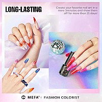 Mefa Color Changing Gel Nail Polish Set 6 Colors Winter Temperature Mood Changed Glitter Blue Pink Purple Red Orange Ombre Soak