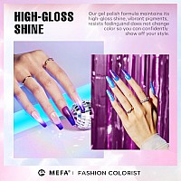 Mefa Color Changing Gel Nail Polish Set 6 Colors Winter Temperature Mood Changed Glitter Blue Pink Purple Red Orange Ombre Soak