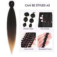 Rosdina Prestretched Braiding Hair 28 Inch 6 Packs Ombre Brown 3 Tones Hair For Twist Or Box Braids Yaki Texture Hot Water S