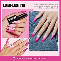 Mefa Pink Gel Nail Polish Set 6 Colors Hot Pink Shades Spring Neon Light Bright Pink Magenta Electric Tones Craze Nail Art Desi