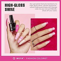 Mefa Pink Gel Nail Polish Set 6 Colors Hot Pink Shades Spring Neon Light Bright Pink Magenta Electric Tones Craze Nail Art Desi