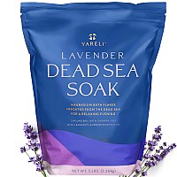 Yareli Dead Sea Bath Foot Soak Lavender Magnesium Bath Salt Flakes Alternative To Epsom Salt 5Lbs With Over 250000Mg Of El