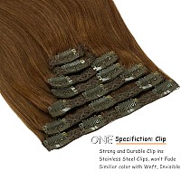 Caliee Clip In Hair Extensions Human Hair 20Inch Hair Extensions Clip In Human Hair Brown Hair Extensions Clip In Color Chocolat