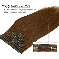 Caliee Clip In Hair Extensions Human Hair 20Inch Hair Extensions Clip In Human Hair Brown Hair Extensions Clip In Color Chocolat