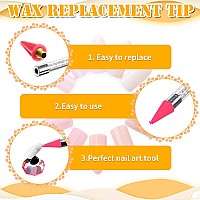 Blulu 16 Pcs Wax Tips For Nail Rhinestones Replacement Diamond Painting Wax Head Tips Rhinestone Picker Tool For Nail Dotting Pe