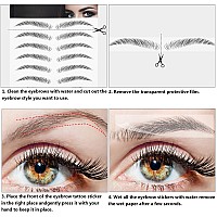 6 Sheets 4D Hairlike Waterproof Eyebrow Stickers Eyebrow Transfers Stickers Grooming Shaping Eyebrow Sticker In Arch Style For