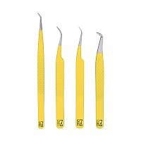 M Lash Tweezers For Eyelash Extensions Set Of 4 Professional Lash Extension Tweezers Fiber Tip Japanese Steel Diamond Gr