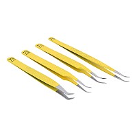 M Lash Tweezers For Eyelash Extensions Set Of 4 Professional Lash Extension Tweezers Fiber Tip Japanese Steel Diamond Gr