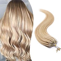 Sego Micro Loop Human Hair Extensions 22 Inch Ash Blonde And Bleach Blonde Micro Beads Hair Extensions Human Hair Cold Fusion Mi