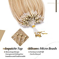 Sego Micro Loop Human Hair Extensions 22 Inch Ash Blonde And Bleach Blonde Micro Beads Hair Extensions Human Hair Cold Fusion Mi