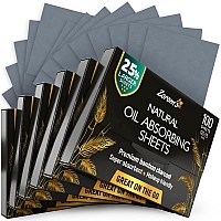 Natural Oil Blotting Sheets For Face With Bamboo Charcoal 25 Larger 6Pk600 Makeup Friendly Blotting Papers For Face Easy