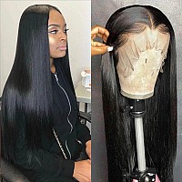 Isee Hair Transparent Lace Front Wigs Human Hair 10A Brazilian Straight Human Hair Wigs For Black Women 180 Density Pre Plucked